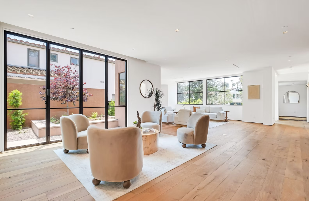 Open living area at 421 19th Street in Santa Monica